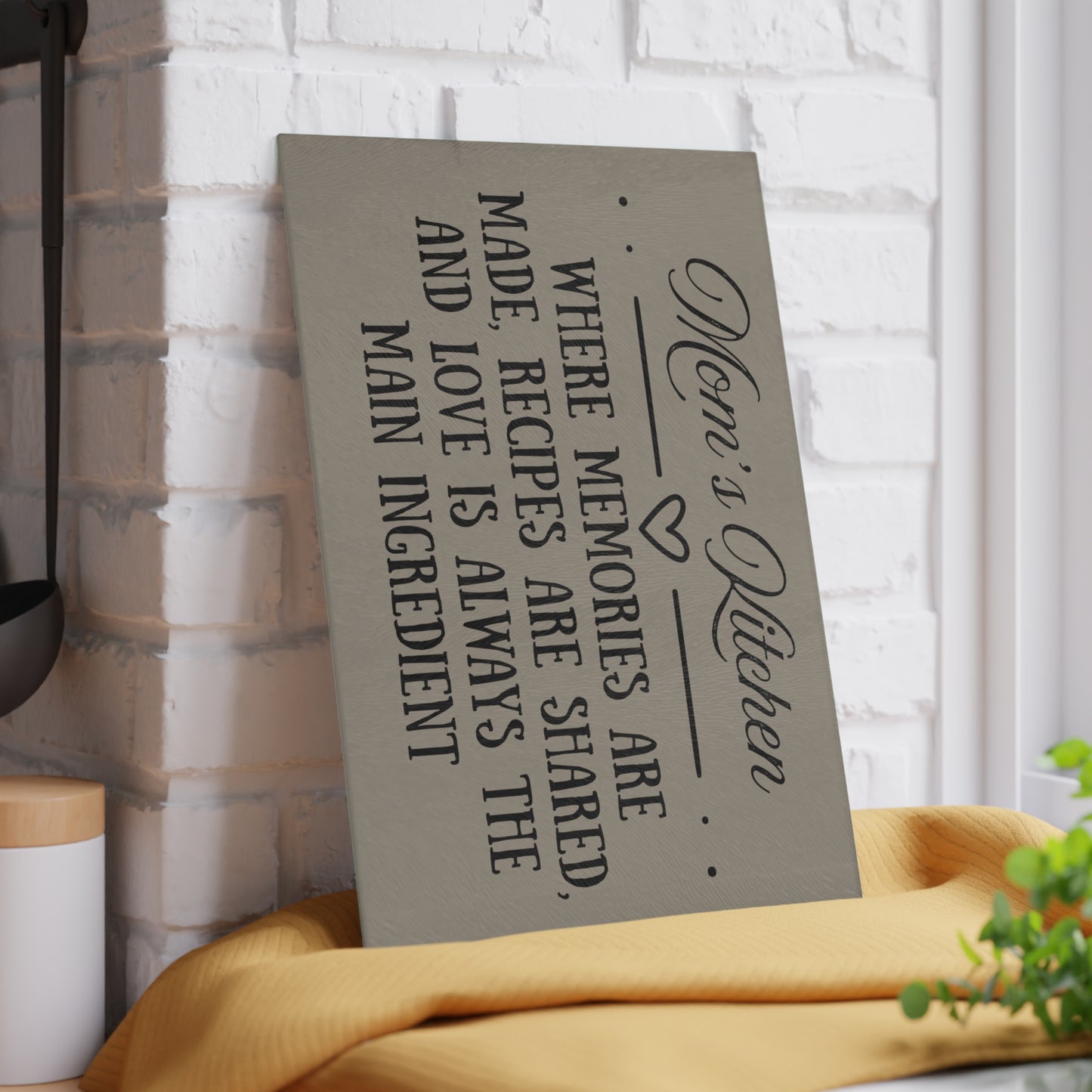Mom’s Kitchen – Where Memories Are Made | 8x11 Glass Cutting Board | Mother’s Day Gift | Farmhouse Kitchen Decor