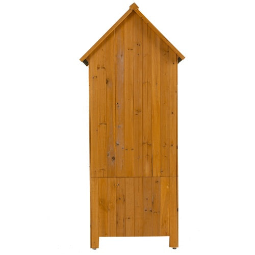 30.3L X 21.3W X 70.5H Outdoor Storage Cabinet Tool Shed Wooden Garden Shed Natural