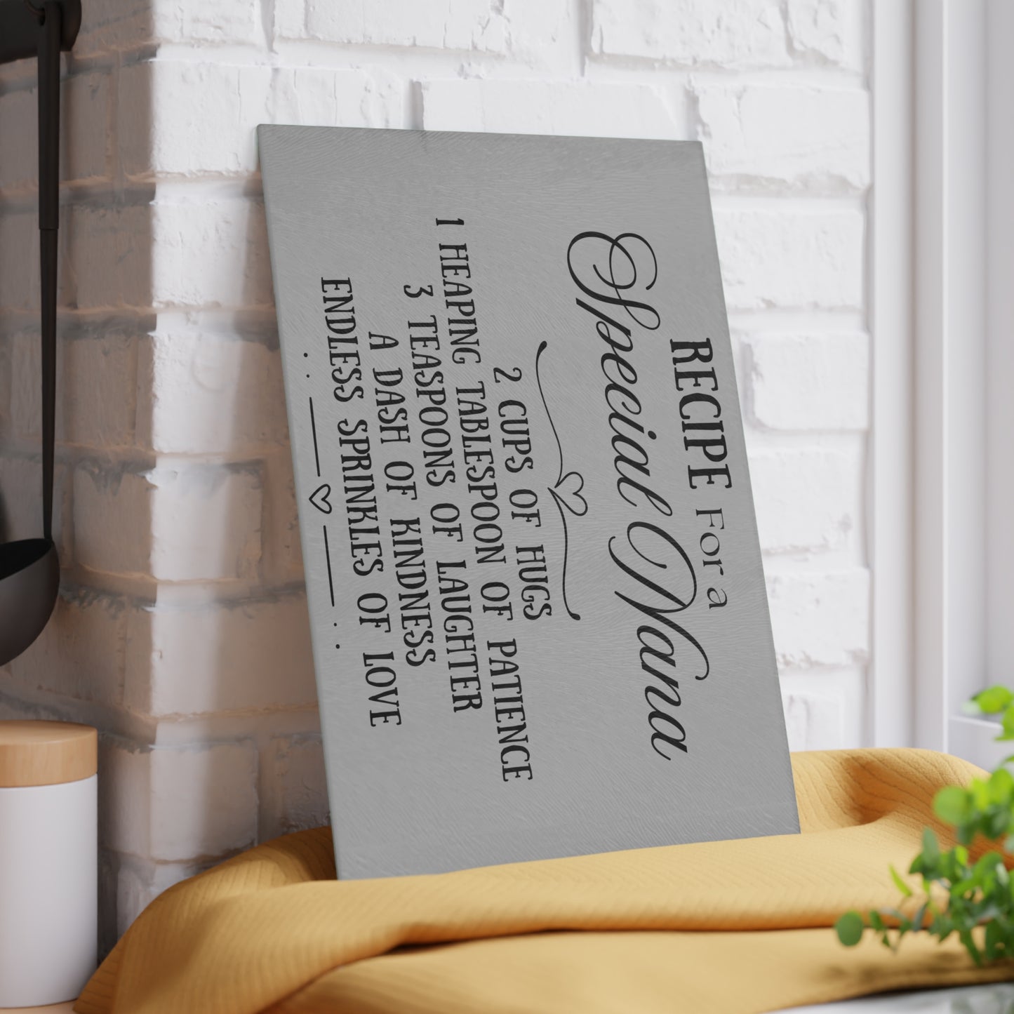 Recipe Glass Cutting Board for Special Nana – Heartfelt Kitchen Gift