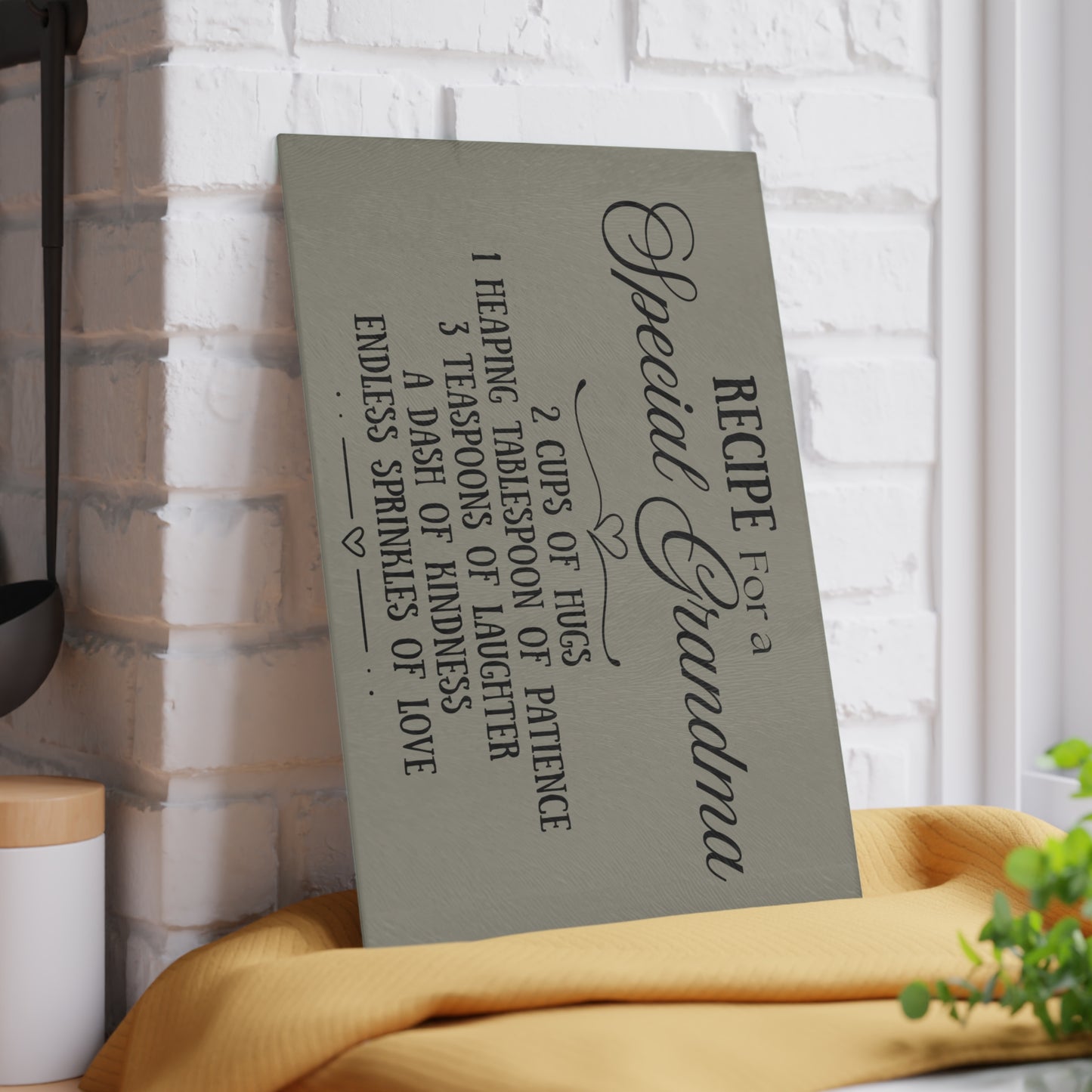 Personalized Grandma Recipe Glass Cutting Board - Heartfelt Kitchen Decor