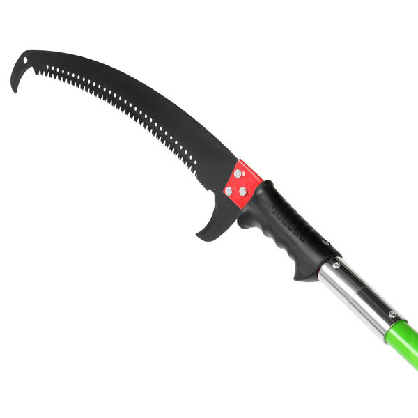 26ft Green Manual Pole Saw Spiral Splicing With Portable Bag Tree Trimmer