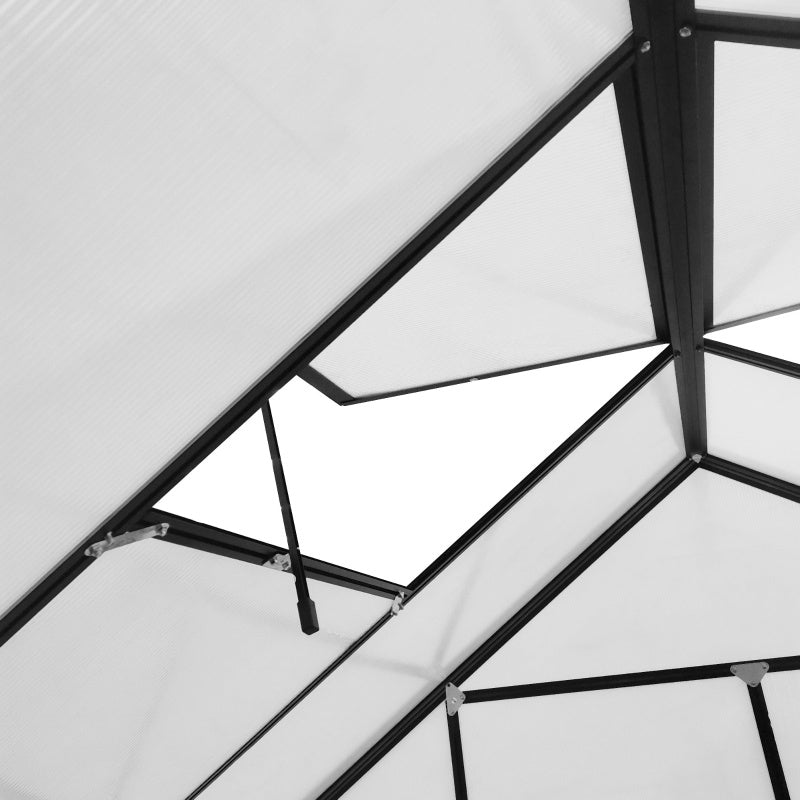 Large Greenhouse With Adjustable Roof Vent And Sliding Door Aluminum Greenhouse For Winter Clear