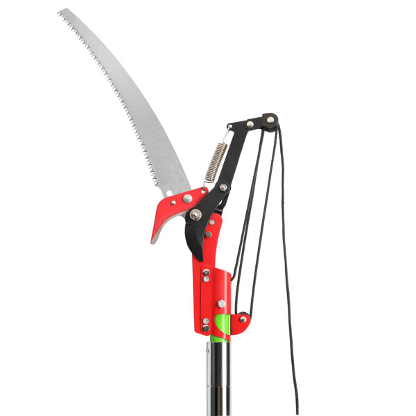 26ft Green Manual Pole Saw Spiral Splicing With Portable Bag Tree Trimmer
