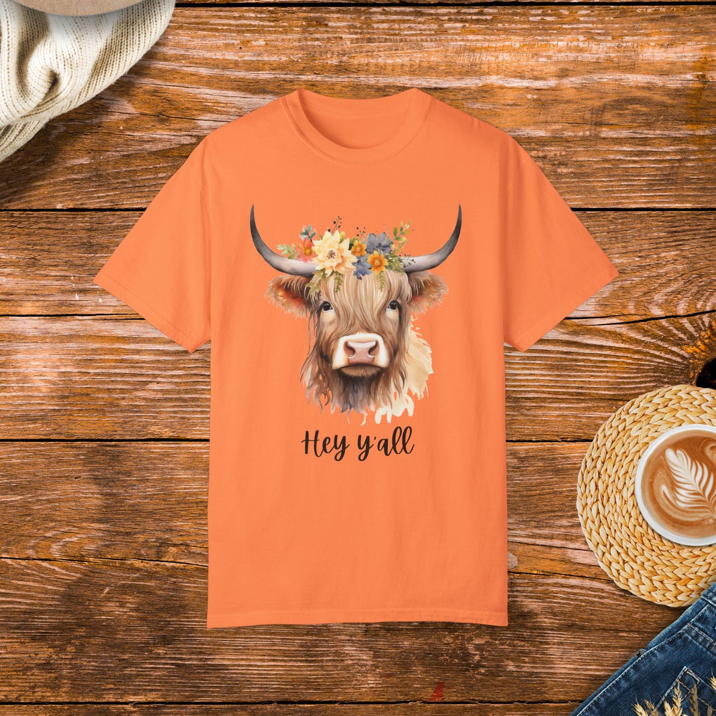 cute cow shirt, Hey Y'all shirt, country style, floral cow design, Southern charm, country living, rustic fashion