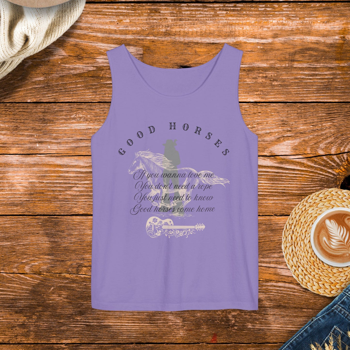 Whirlwind, good horses tank top inspired by country music