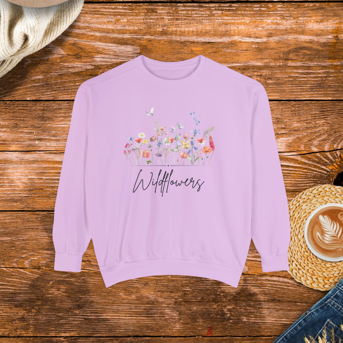 Wildflower Design sweatshirt, Boho Style Apparel, Country girl, southern girl, country style clothing.