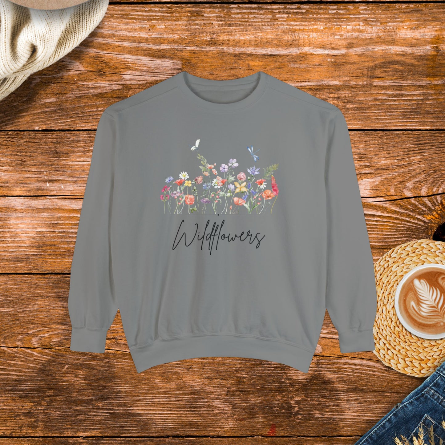 Wildflower Design sweatshirt, Boho Style Apparel, Country girl, southern girl, country style clothing.