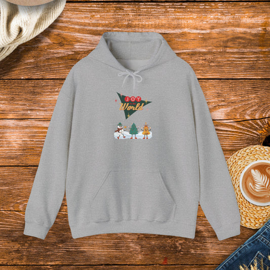 Joy to the World" Sweatshirt - Retro Cartoon Christmas Style, retro cartoon Christmas, vintage holiday sweatshirt.