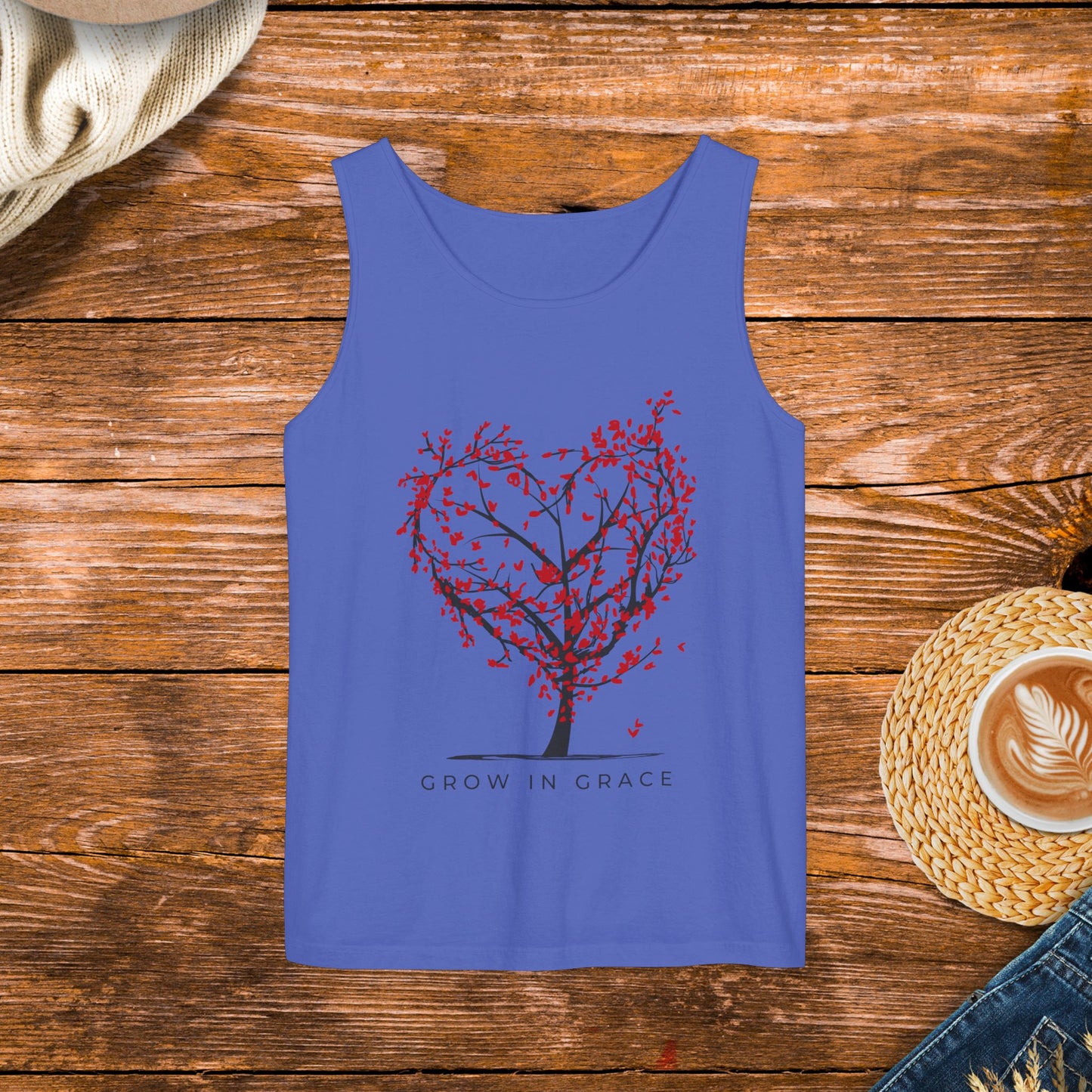 Grow in grace tank top, religious message, positive message, spiritual quote clothing.