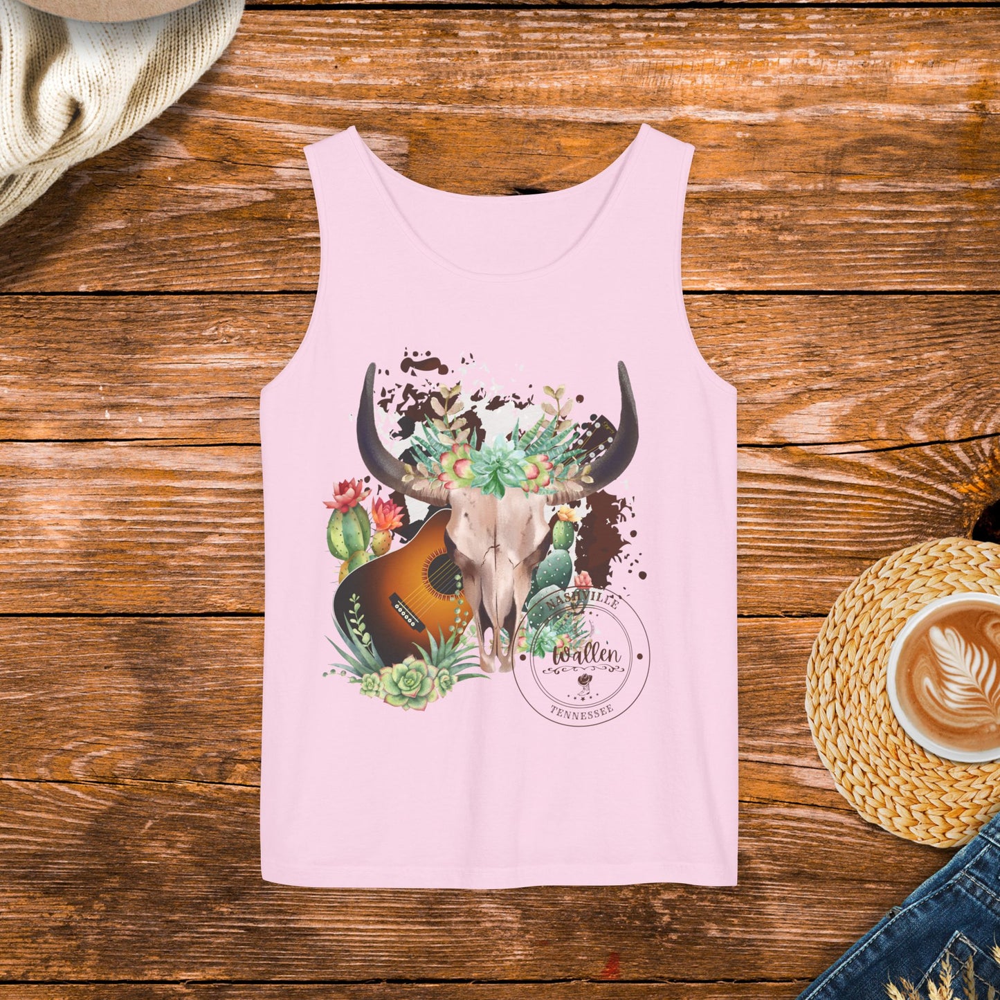 Country Music Tank Top, Western Style Clothing, Country Music Apparel,  Rugged and Western Design Tank Top.