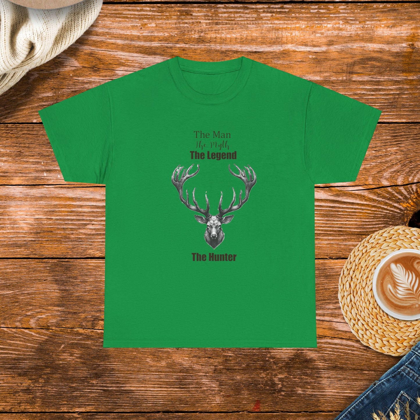 The Man, The Myth, The Legend, Deer Head T-Shirt, Hunting man