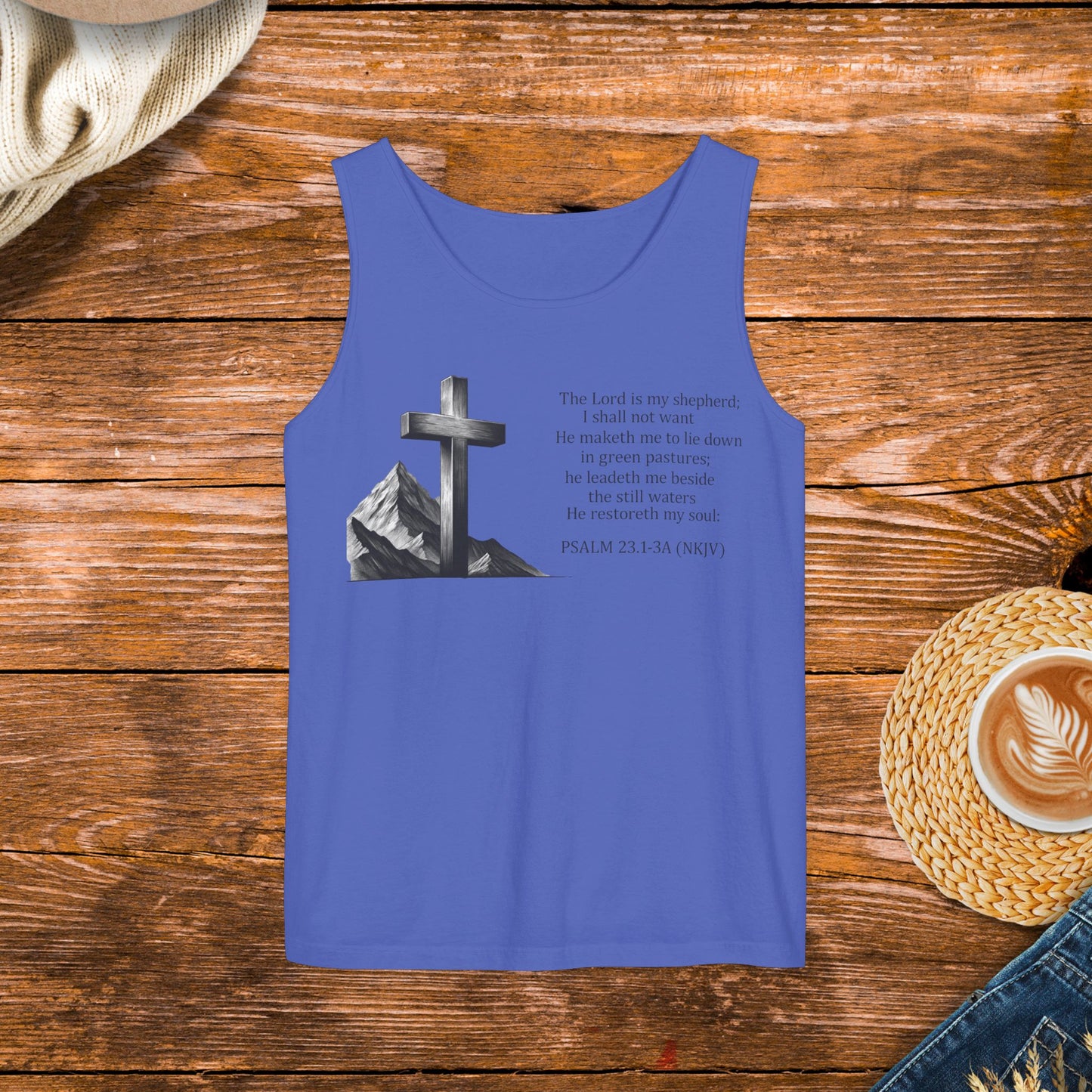 Psalm 23 Tank Top, The Lord is My Shepherd, Inspirational Scripture, Christian Inspirational Clothing