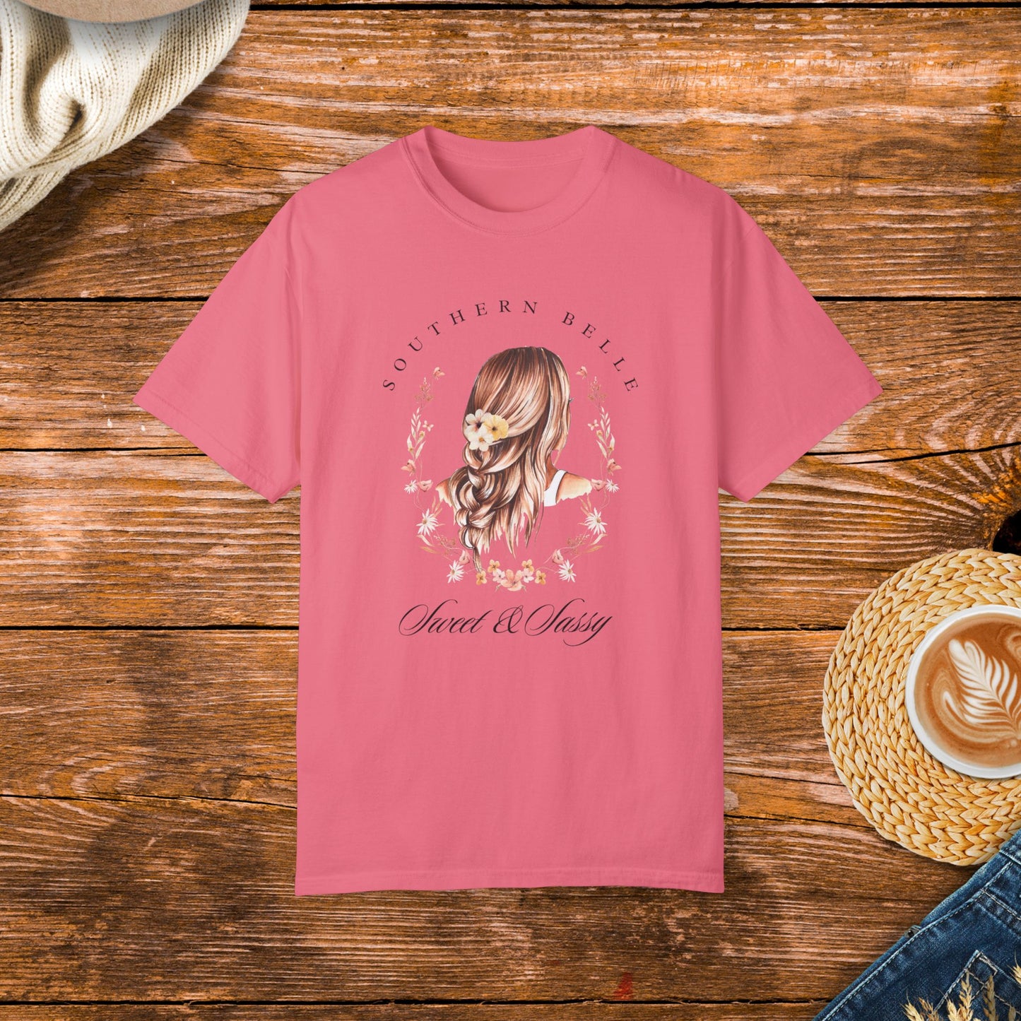 Southern Belle Shirt, Sweet and Sassy Shirt, Wildflower Design Shirt, Southern Style Clothing, Country Fashion Apparel.