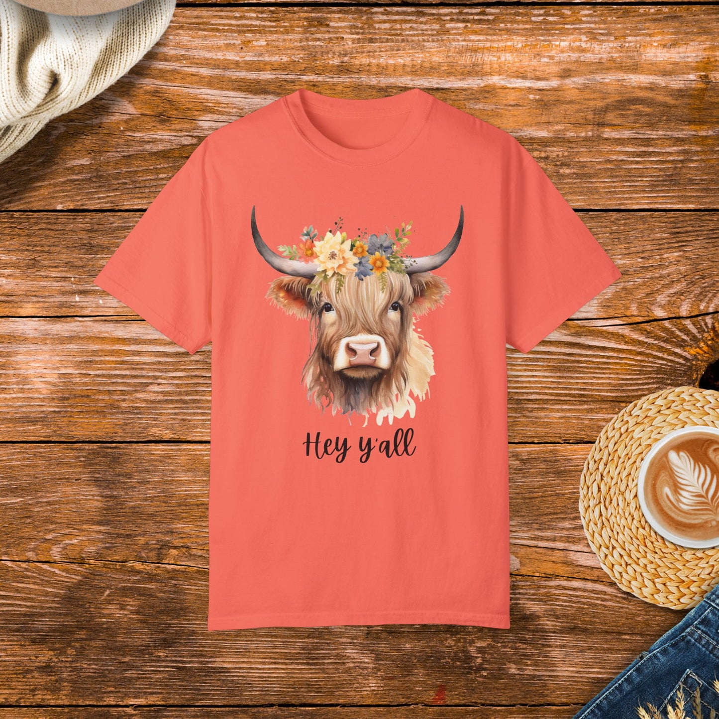 cute cow shirt, Hey Y'all shirt, country style, floral cow design, Southern charm, country living, rustic fashion