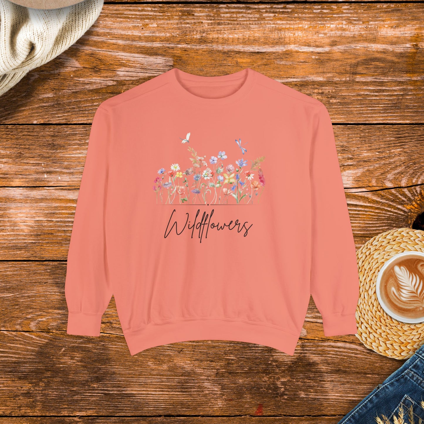 Wildflower Design sweatshirt, Boho Style Apparel, Country girl, southern girl, country style clothing.