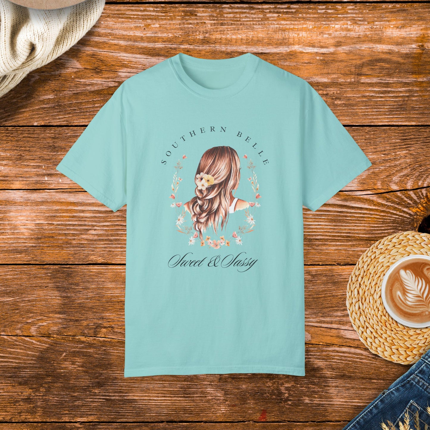 Southern Belle Shirt, Sweet and Sassy Shirt, Wildflower Design Shirt, Southern Style Clothing, Country Fashion Apparel.