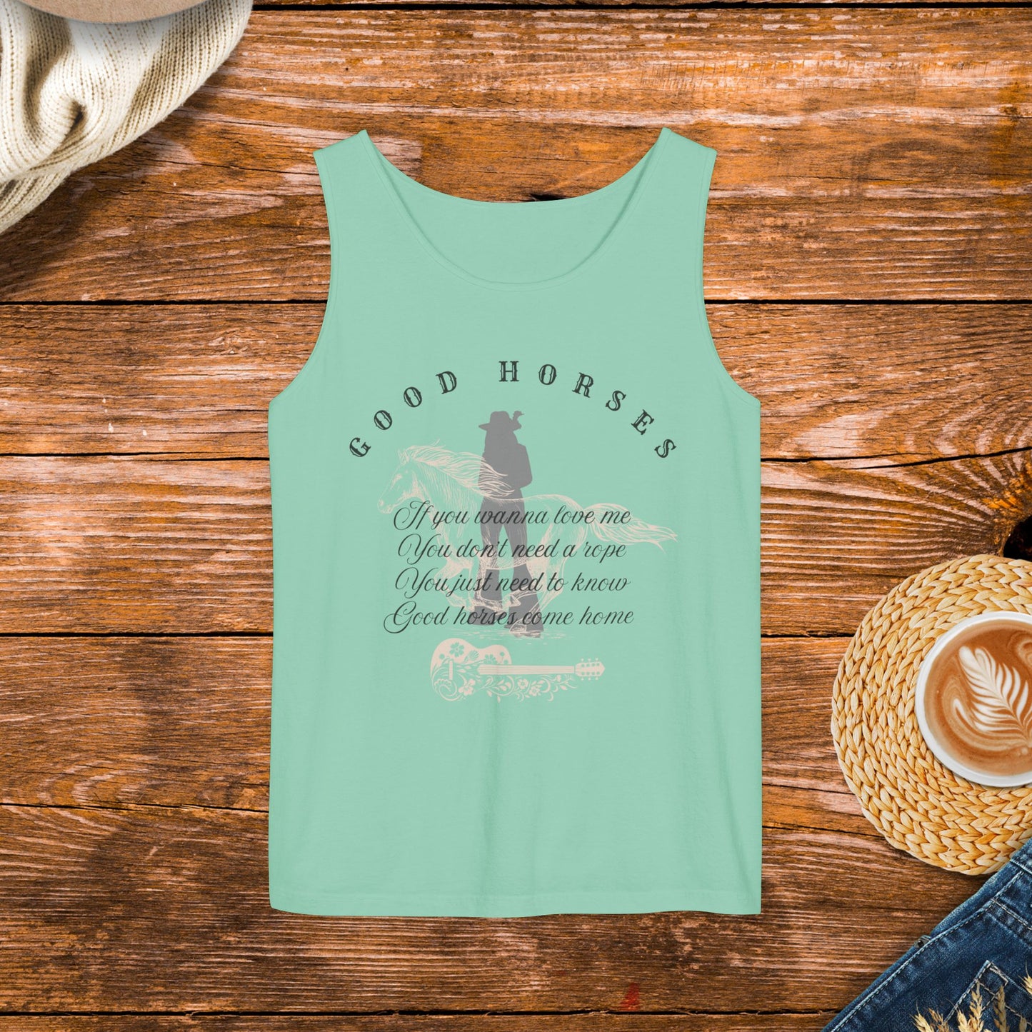 Whirlwind, good horses tank top inspired by country music