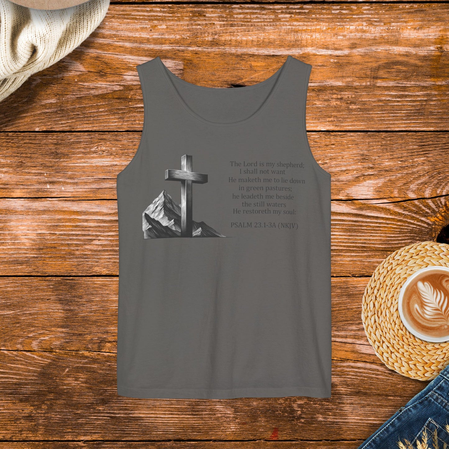 Psalm 23 Tank Top, The Lord is My Shepherd, Inspirational Scripture, Christian Inspirational Clothing