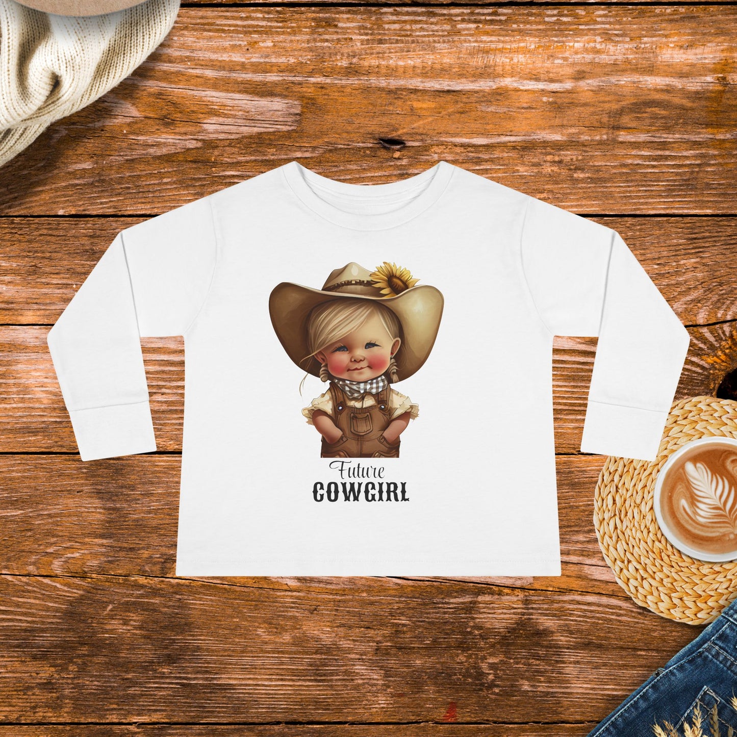 Future Cowgirl Toddler Long sleeve Shirt, Adorable Country Girl Design