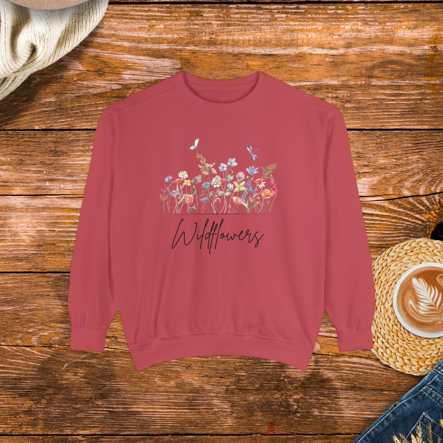 Wildflower Design sweatshirt, Boho Style Apparel, Country girl, southern girl, country style clothing.