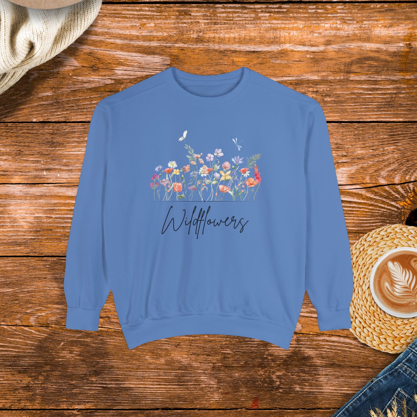 Wildflower Design sweatshirt, Boho Style Apparel, Country girl, southern girl, country style clothing.