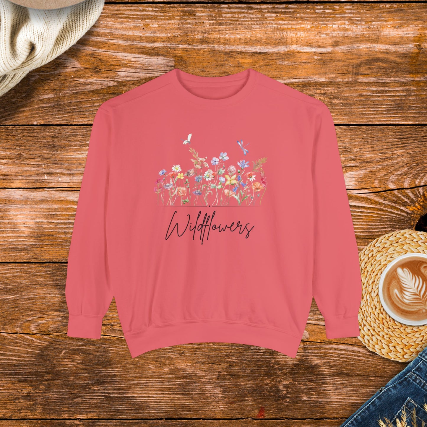 Wildflower Design sweatshirt, Boho Style Apparel, Country girl, southern girl, country style clothing.