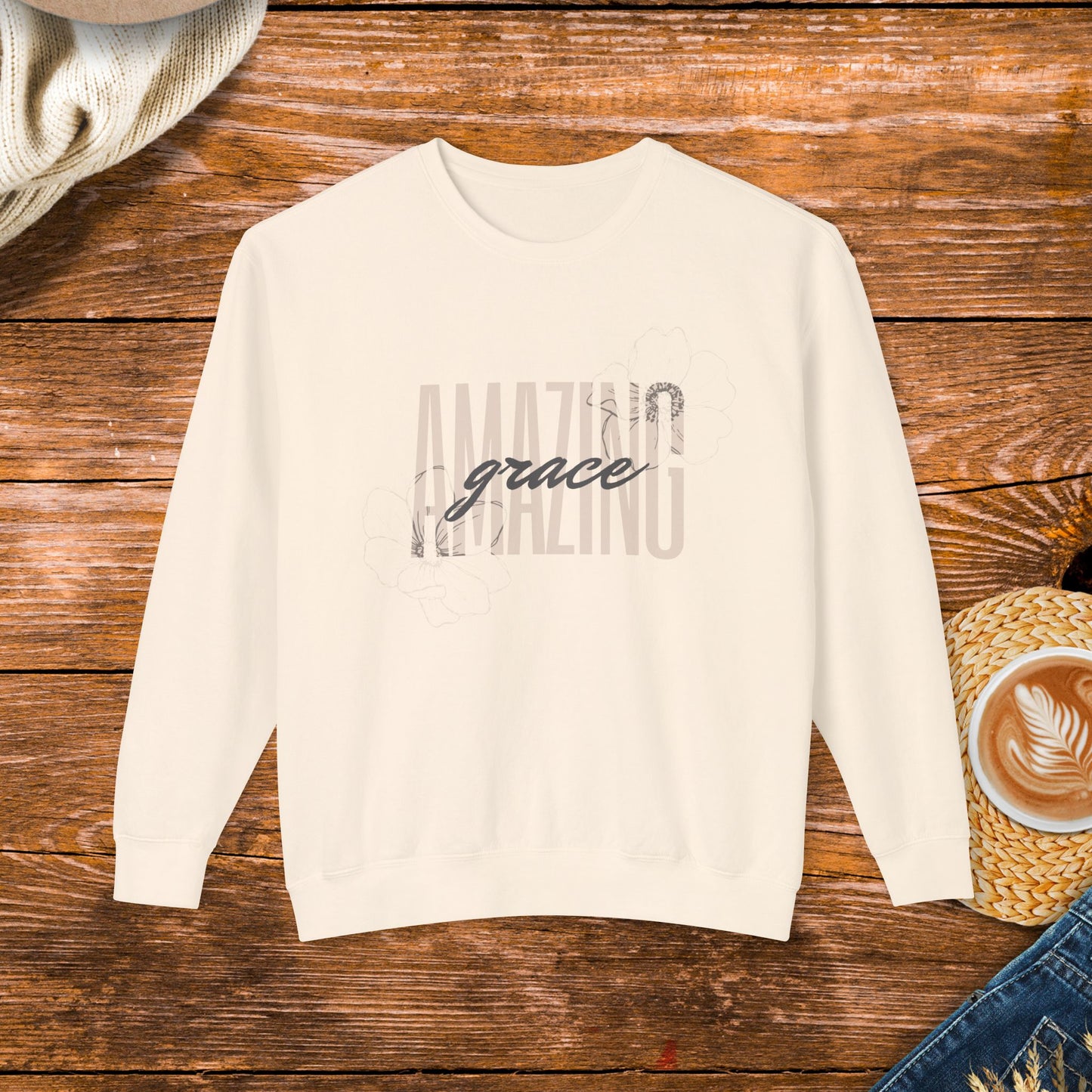 Amazing Grace Sweatshirt, positive message, religious, spiritual, Christian, Catholic