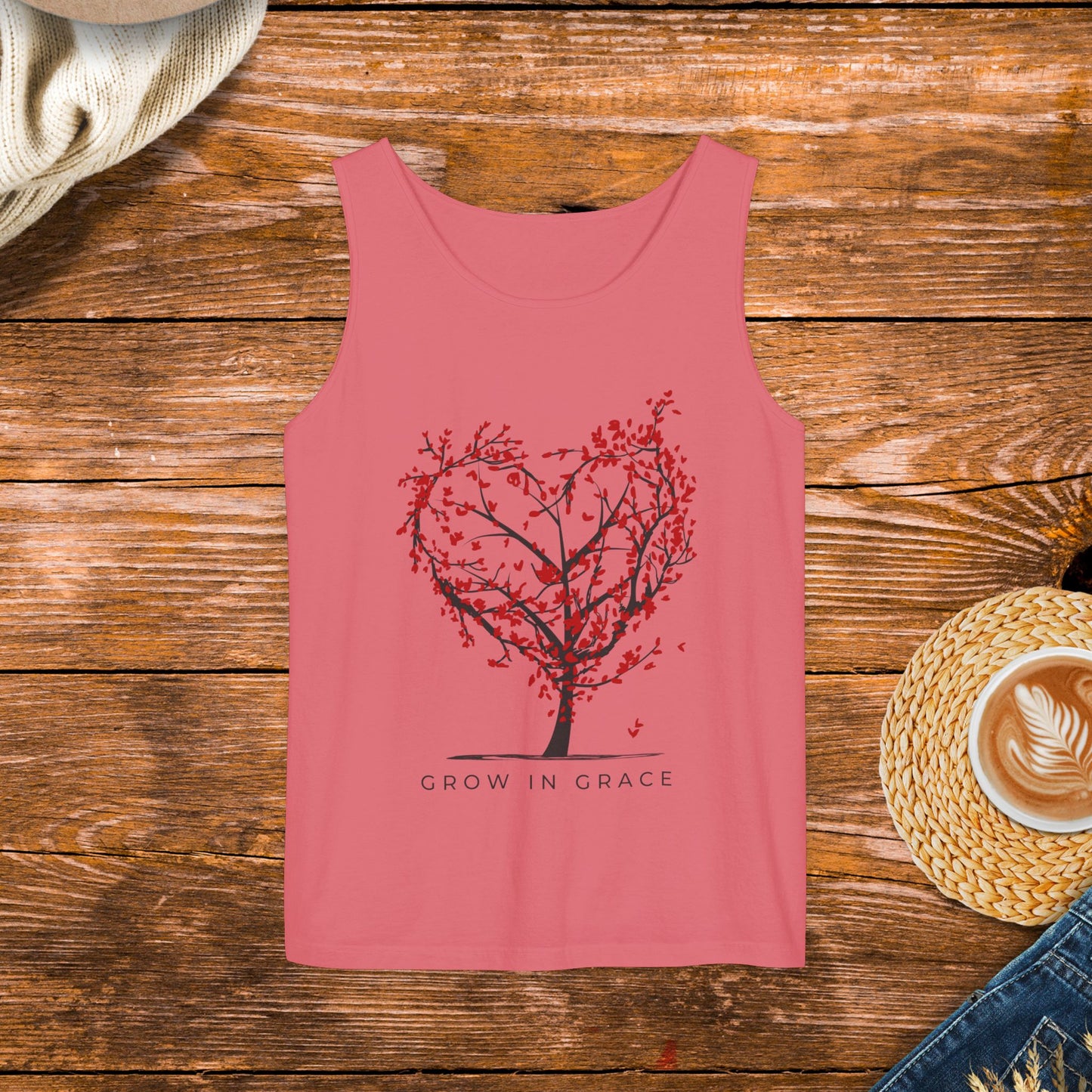 Grow in grace tank top, religious message, positive message, spiritual quote clothing.