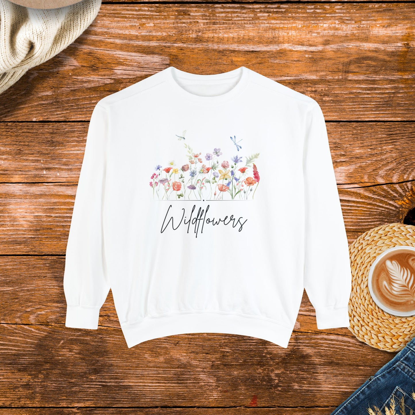 Wildflower Design sweatshirt, Boho Style Apparel, Country girl, southern girl, country style clothing.