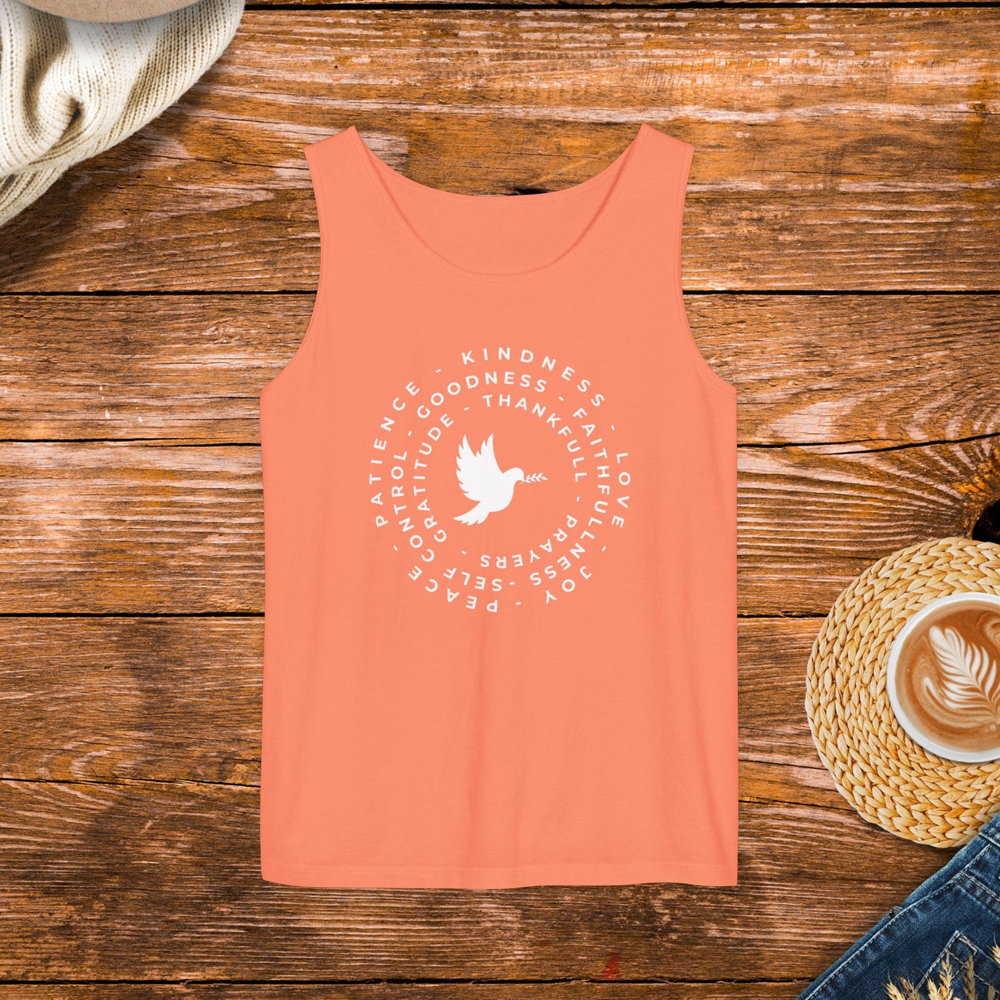 Inspirational Dove Tank Top, Spiritual Words Tank Top, Uplifting Message Apparel, Casual Wear Inspirational Tank Top.