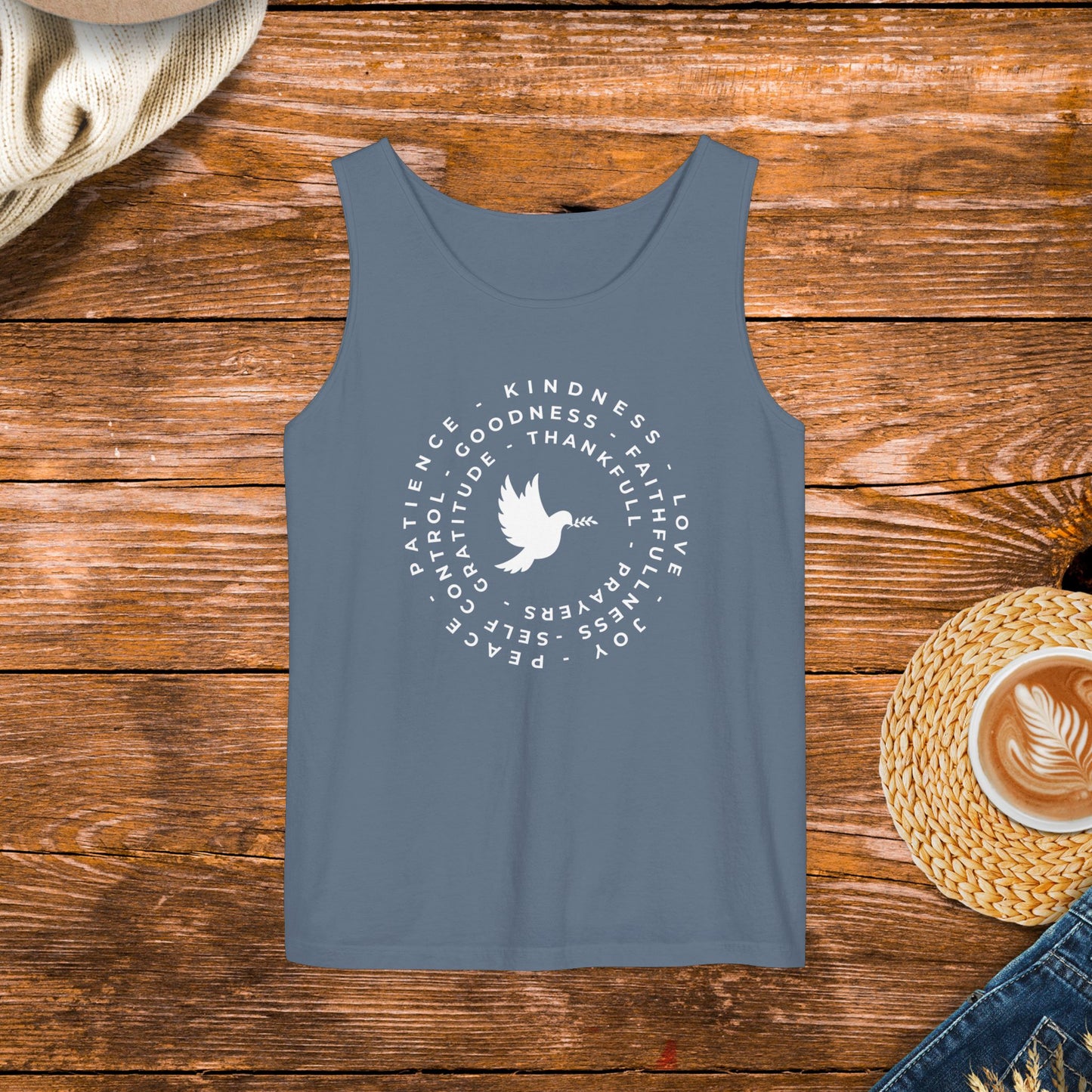 Inspirational Dove Tank Top, Spiritual Words Tank Top, Uplifting Message Apparel, Casual Wear Inspirational Tank Top.