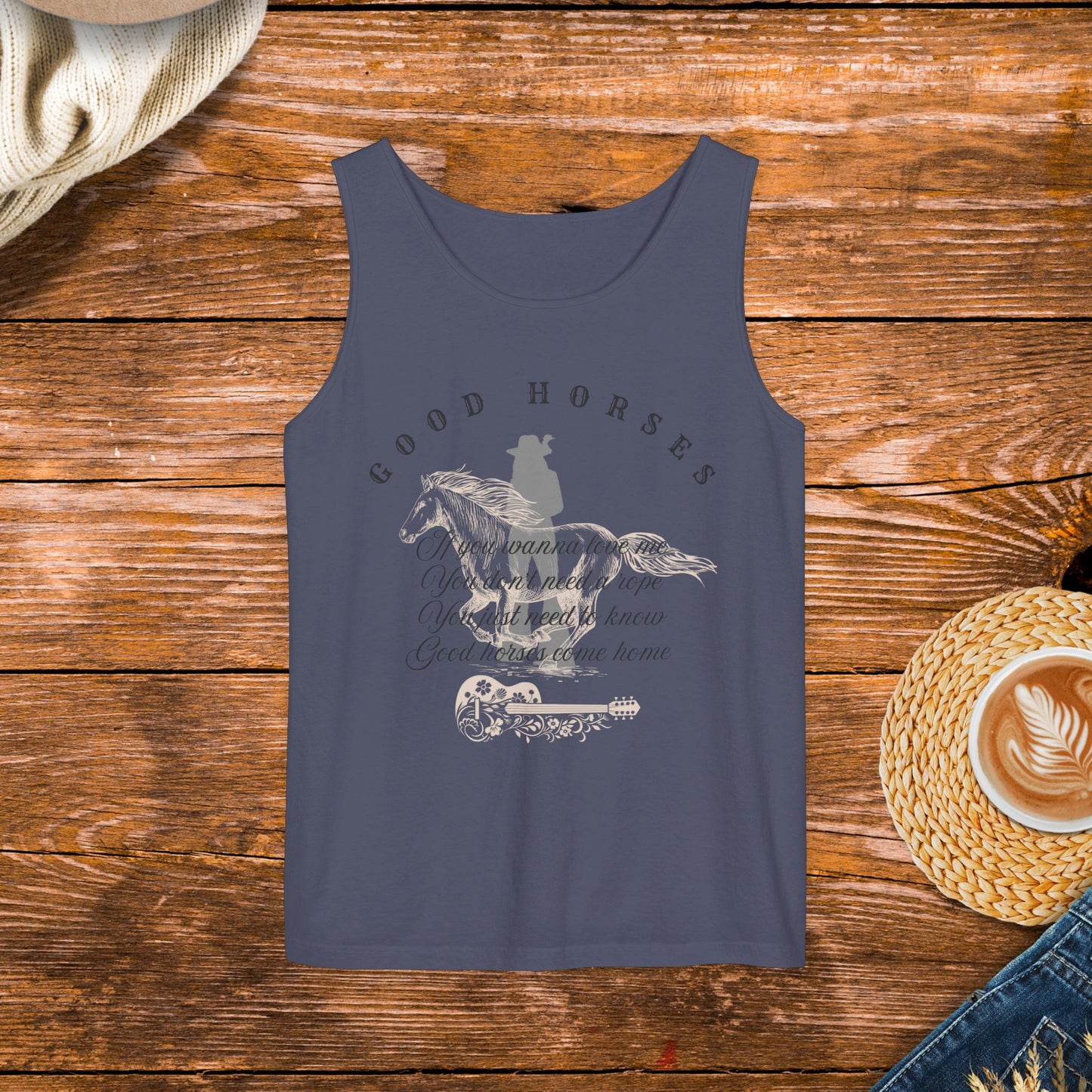 Whirlwind, good horses tank top inspired by country music