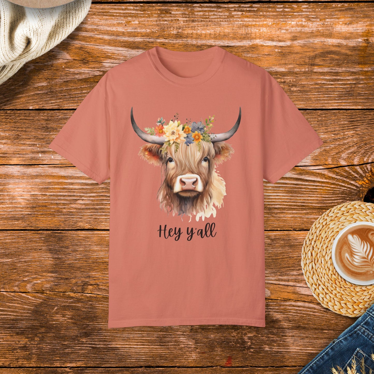 cute cow shirt, Hey Y'all shirt, country style, floral cow design, Southern charm, country living, rustic fashion