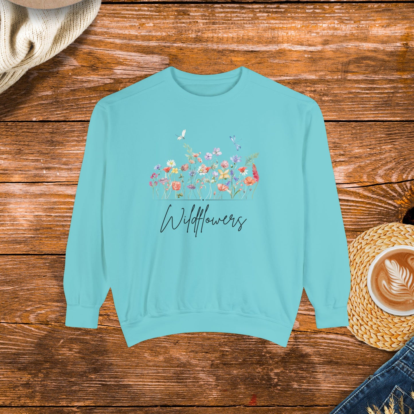 Wildflower Design sweatshirt, Boho Style Apparel, Country girl, southern girl, country style clothing.