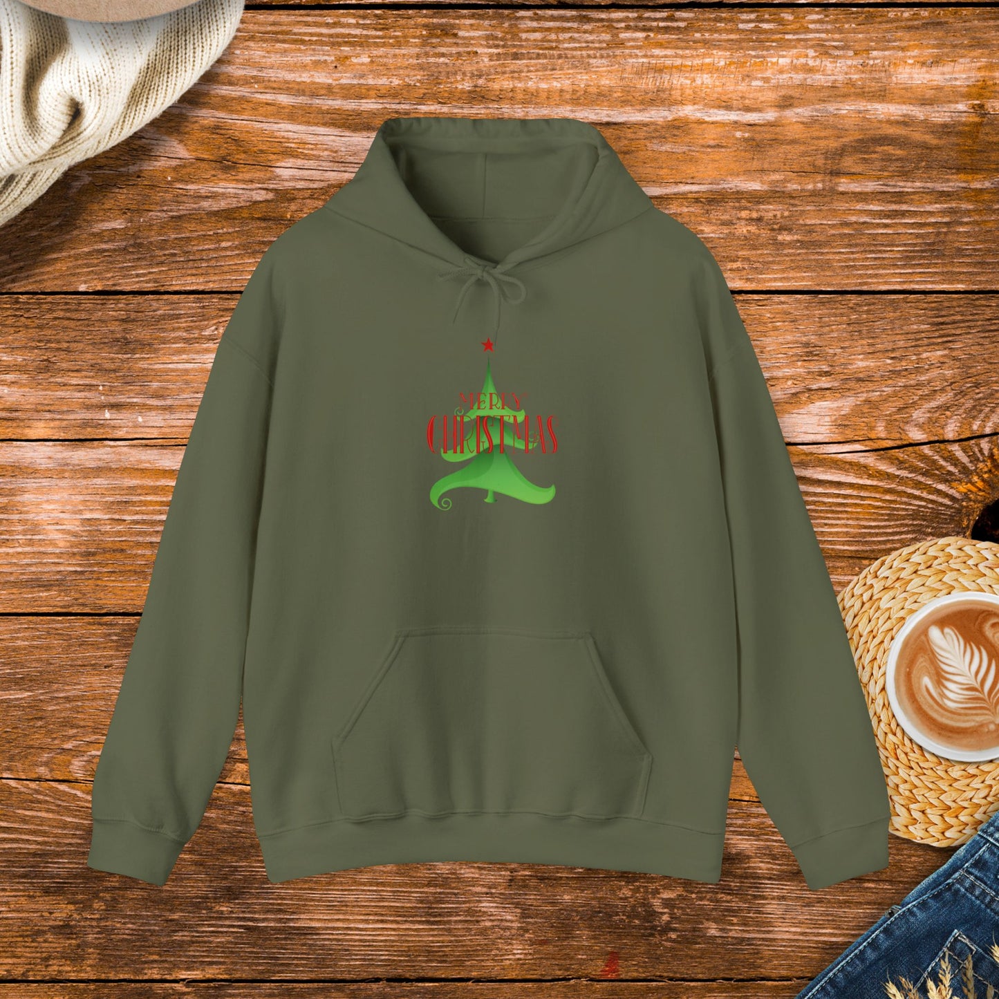 Fancy Christmas Tree "Merry Christmas" Sweatshirt | Elegant Holiday Apparel,