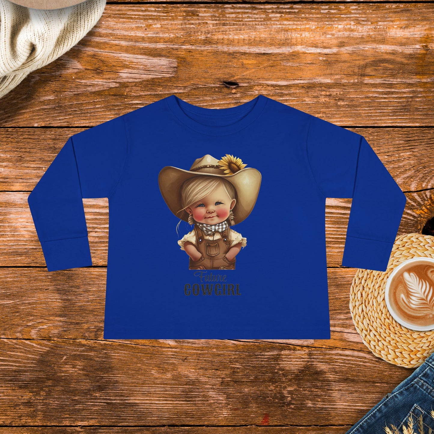 Future Cowgirl Toddler Long sleeve Shirt, Adorable Country Girl Design