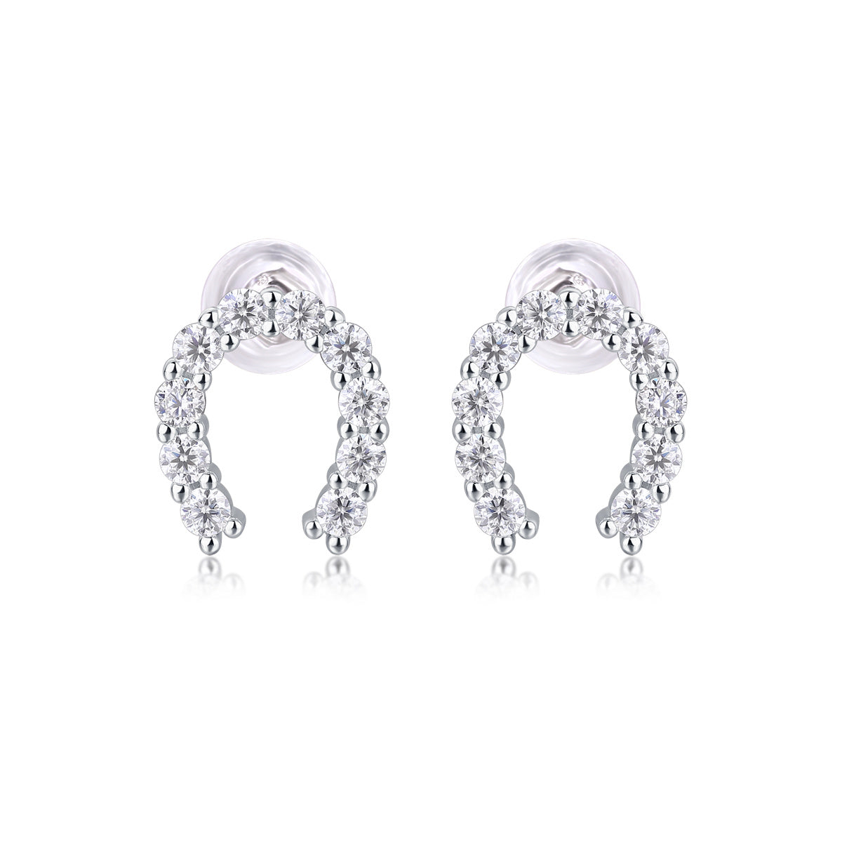 Keep Happiness Diamond Set Moissanite Silver Earrings Luxury Fashion Diamond Earrings Stud Earrings