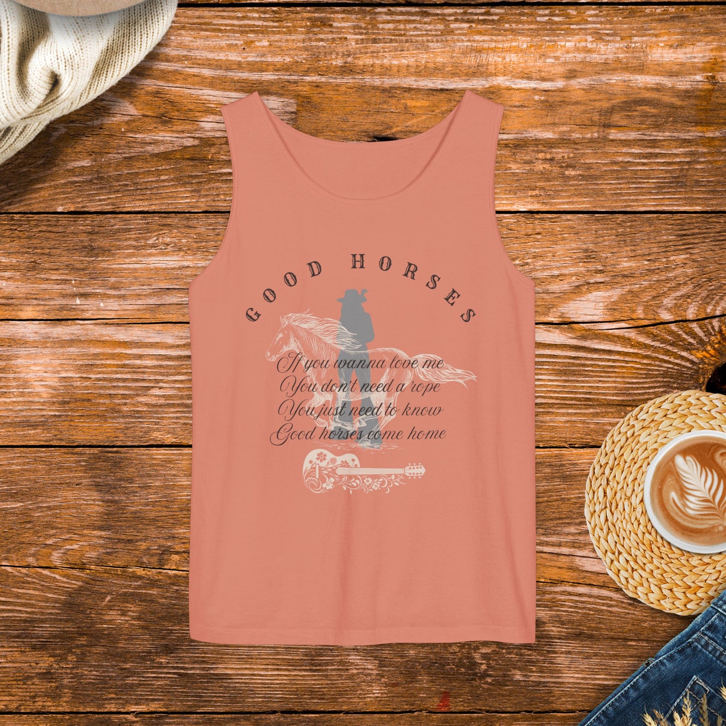 Whirlwind, good horses tank top inspired by country music