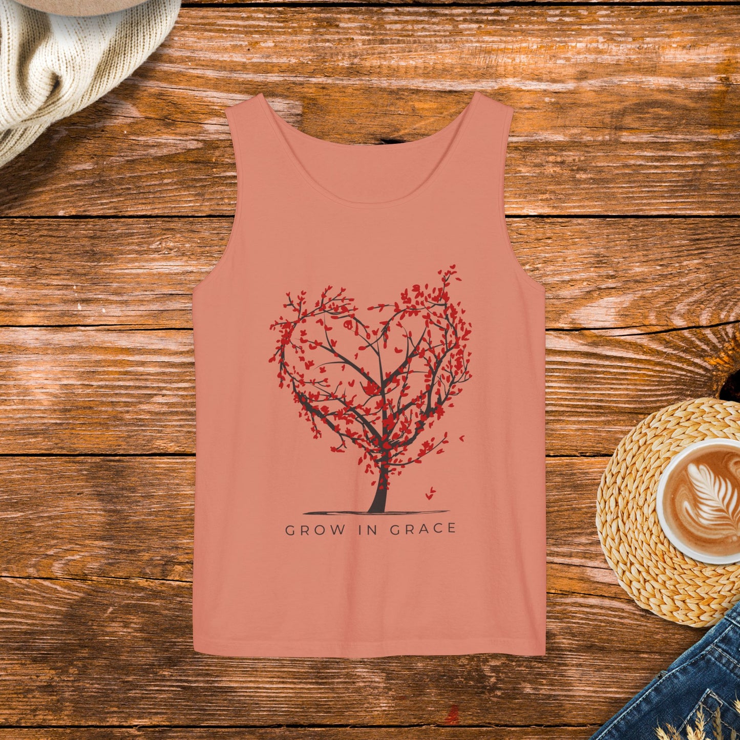 Grow in grace tank top, religious message, positive message, spiritual quote clothing.