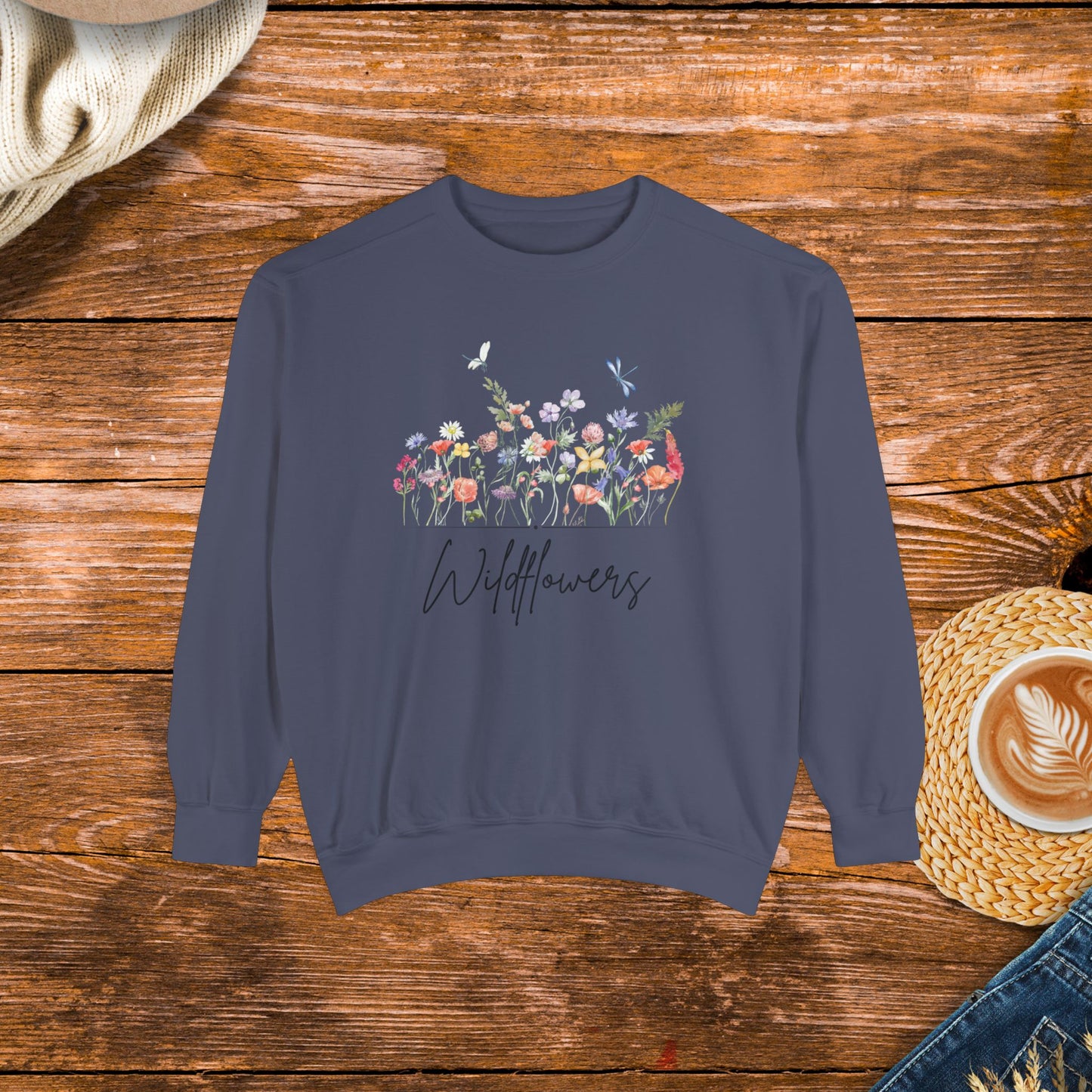 Wildflower Design sweatshirt, Boho Style Apparel, Country girl, southern girl, country style clothing.