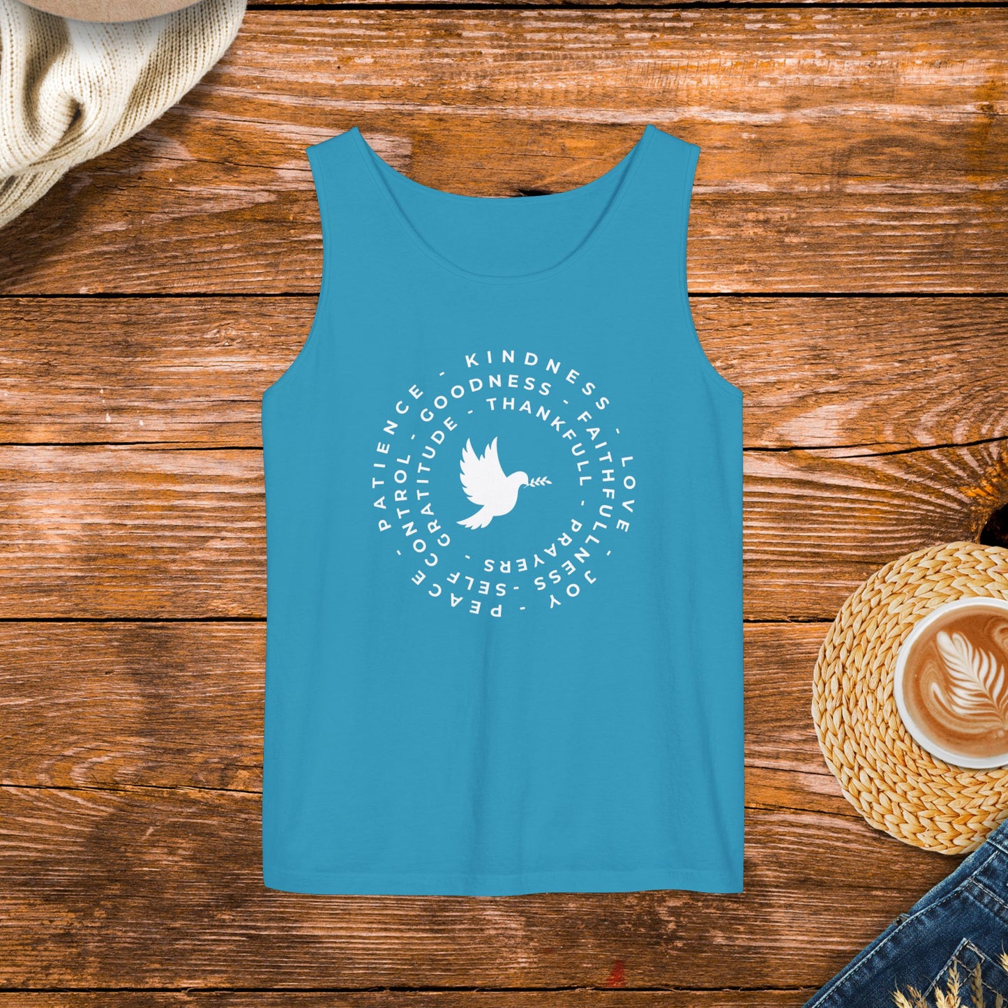 Inspirational Dove Tank Top, Spiritual Words Tank Top, Uplifting Message Apparel, Casual Wear Inspirational Tank Top.