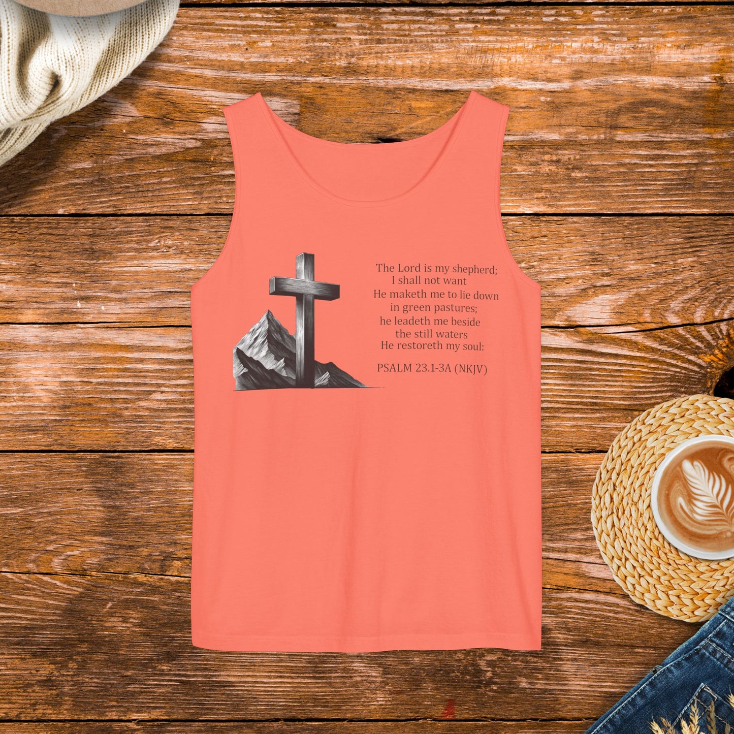 Psalm 23 Tank Top, The Lord is My Shepherd, Inspirational Scripture, Christian Inspirational Clothing