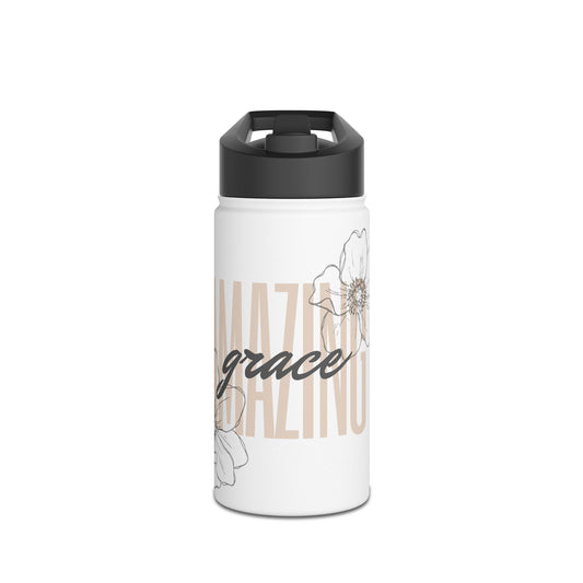 Amazing Grace Stainless Steel Water Bottle, Standard Lid