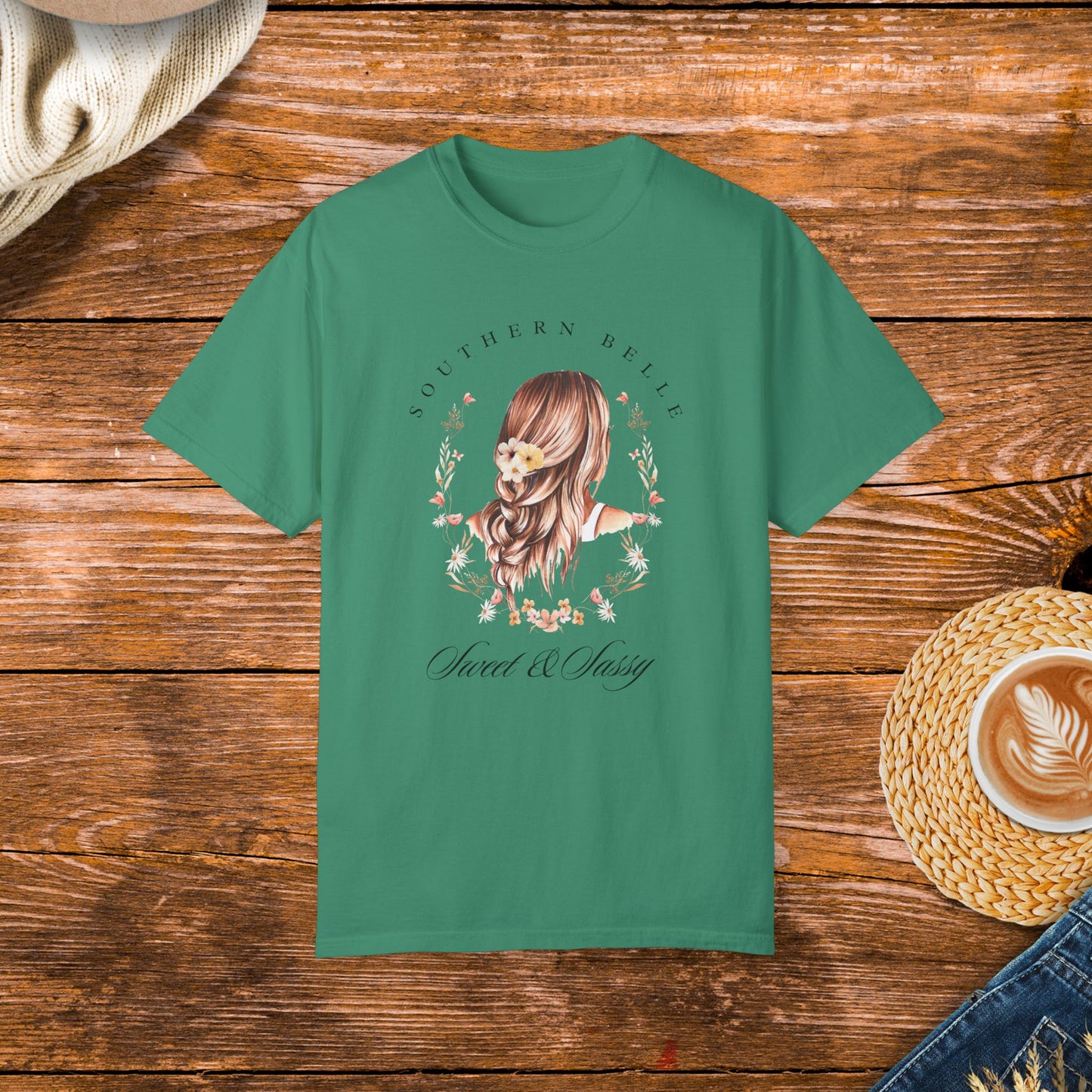 Southern Belle Shirt, Sweet and Sassy Shirt, Wildflower Design Shirt, Southern Style Clothing, Country Fashion Apparel.