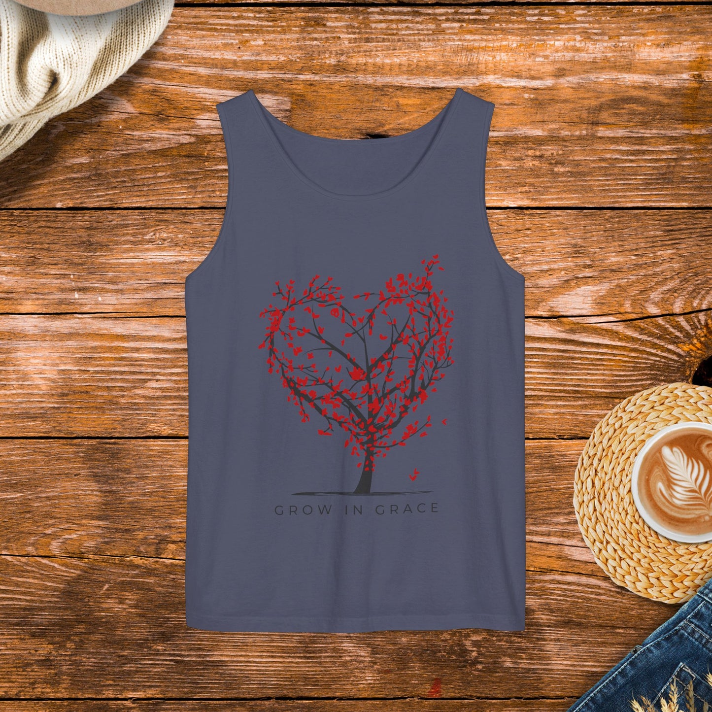 Grow in grace tank top, religious message, positive message, spiritual quote clothing.