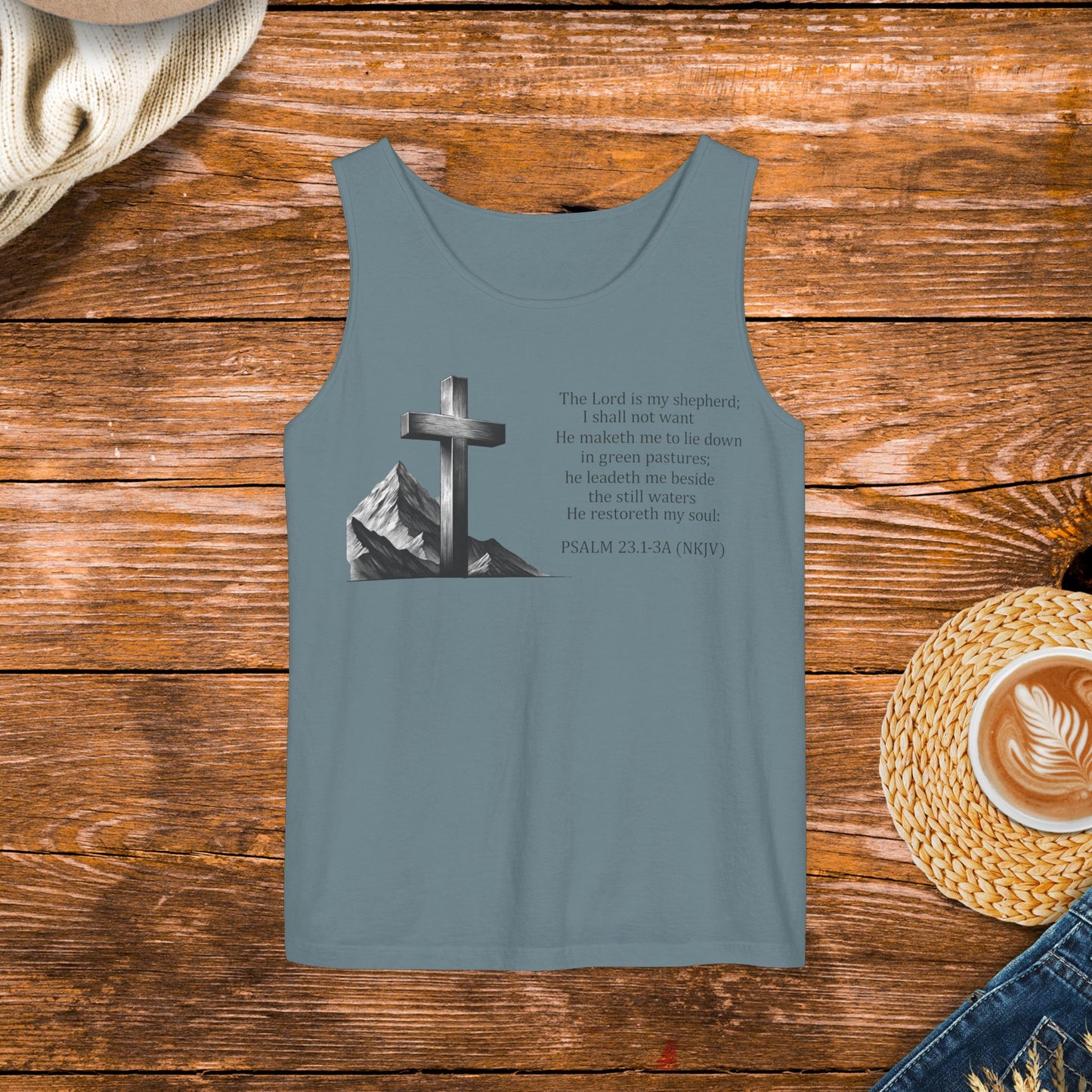 Psalm 23 Tank Top, The Lord is My Shepherd, Inspirational Scripture, Christian Inspirational Clothing