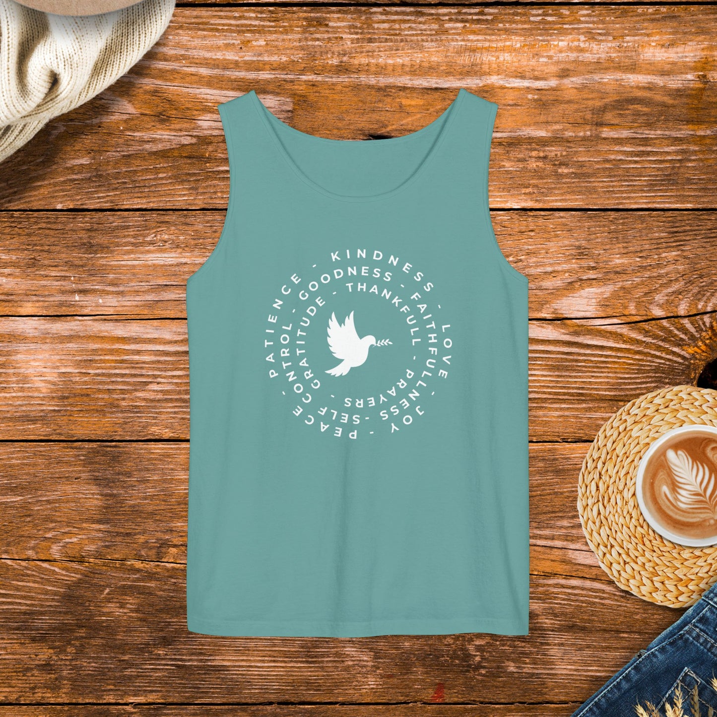 Inspirational Dove Tank Top, Spiritual Words Tank Top, Uplifting Message Apparel, Casual Wear Inspirational Tank Top.