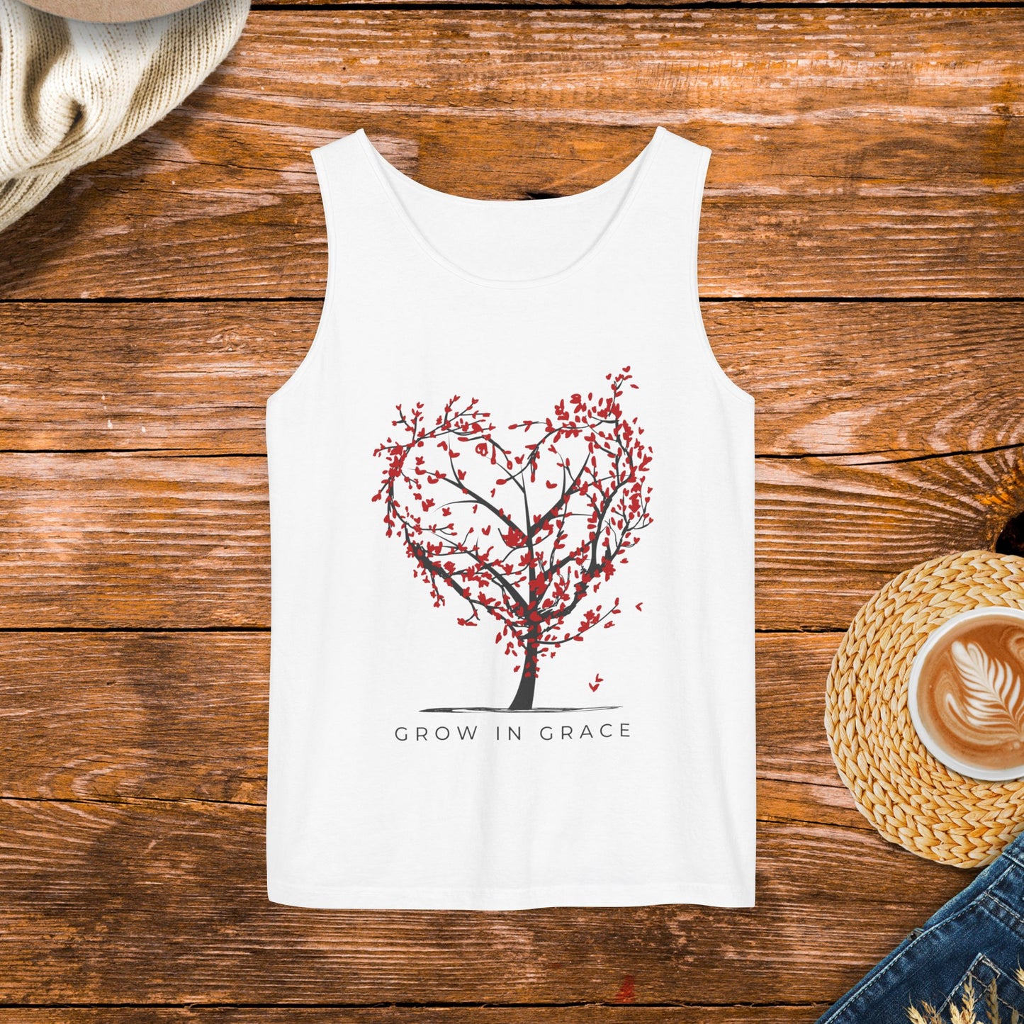 Grow in grace tank top, religious message, positive message, spiritual quote clothing.