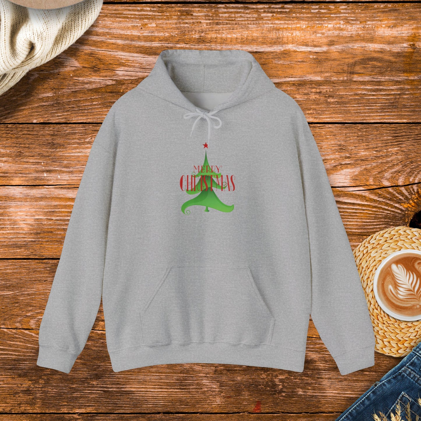 Fancy Christmas Tree "Merry Christmas" Sweatshirt | Elegant Holiday Apparel,