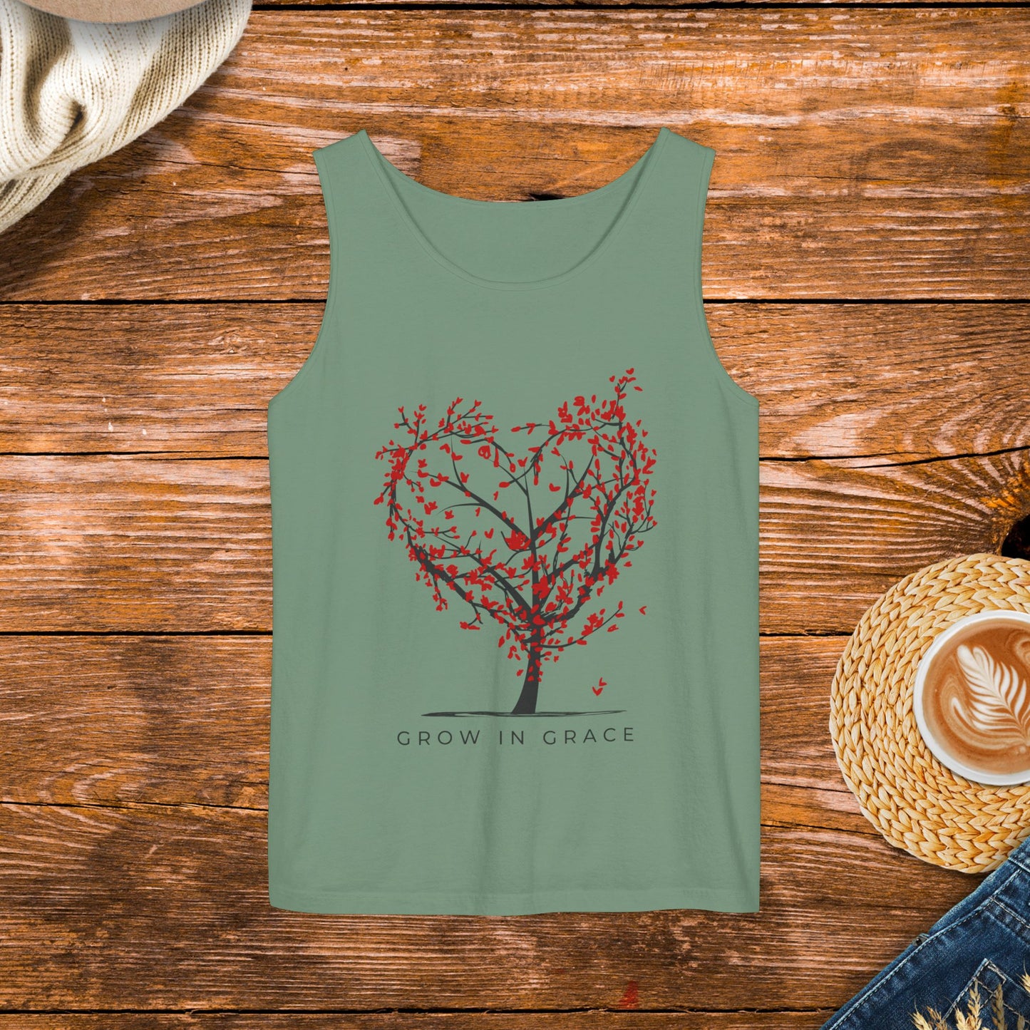 Grow in grace tank top, religious message, positive message, spiritual quote clothing.